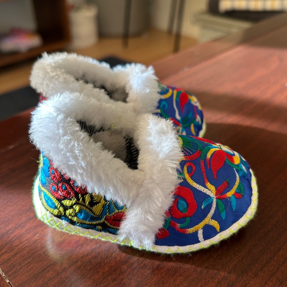 Handmade: Baby Slippers - Cross-Stitched & Embroidered - Picture 4 of 11